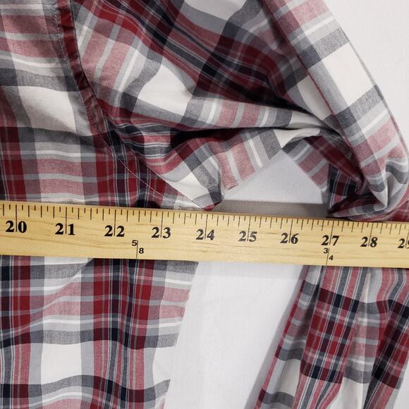Nautica Shirt  Mens Extra Large Red Plaid Long Sleeve Casual Preppy Button Up - Picture 8 of 10